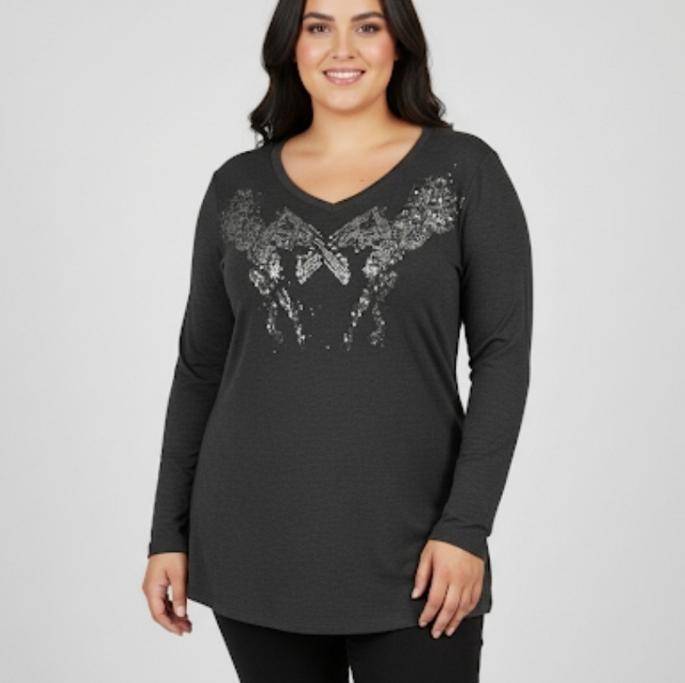 Elegant Black Sequin Women's Top